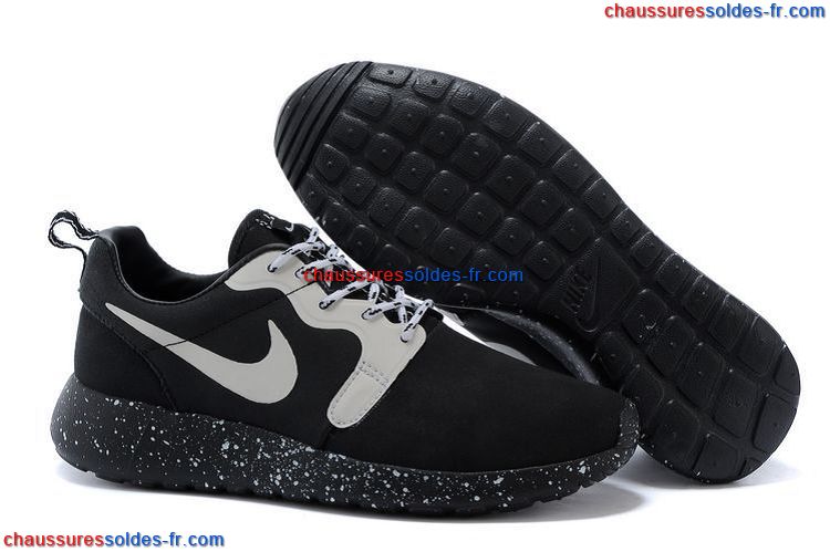 nike roshe run suede chaussures, Nike Roshe Run Hyperfuse 3M Suede Chaussures Femme Noir Blanc